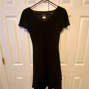 Kenar Black Ruffled Sheath Mini Dress